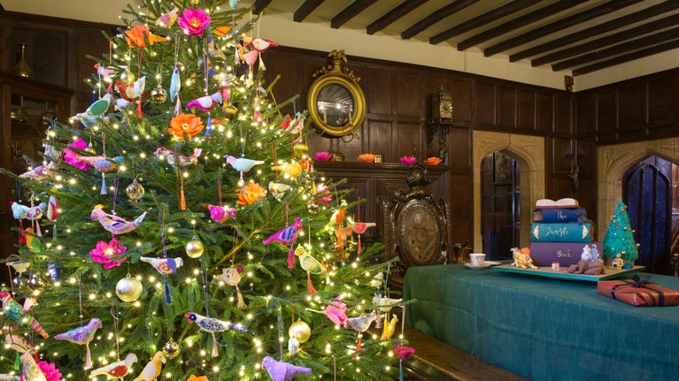 The Jungle Book themed Christmas Decorations in the Hall at Bateman's, East Sussex